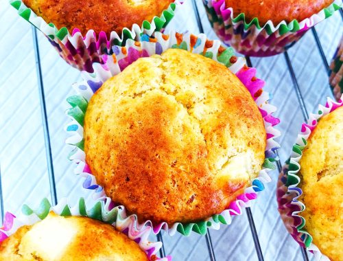 frugtmuffins med æble og pære. Luftige, lækre og nemme