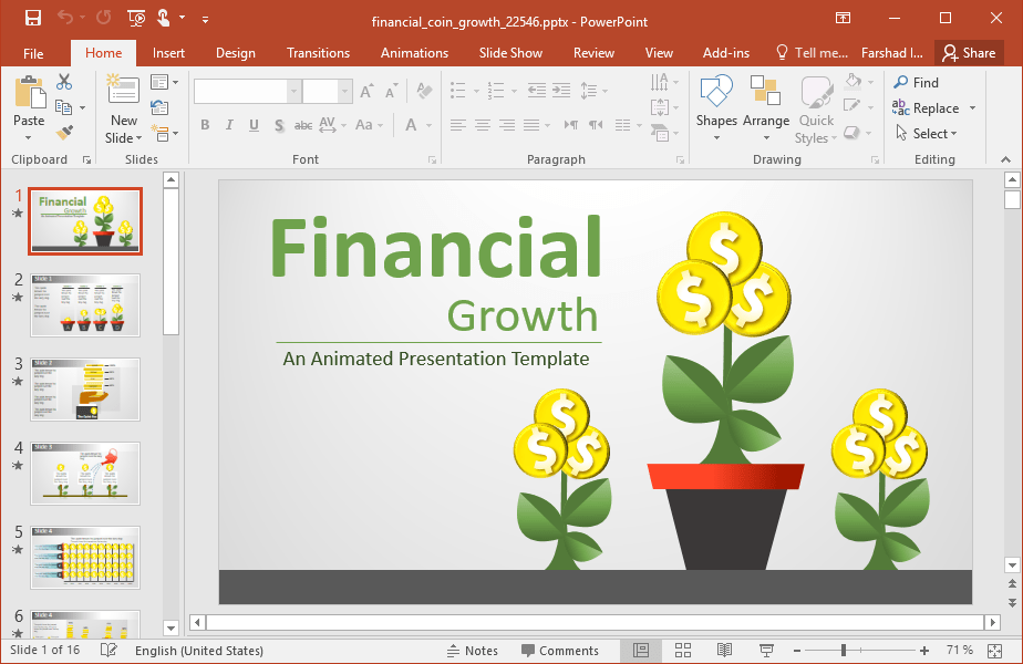 Free insurance business powerpoint template is your solution to run any business and project successfully. Animated Financial Coin Growth PowerPoint Template