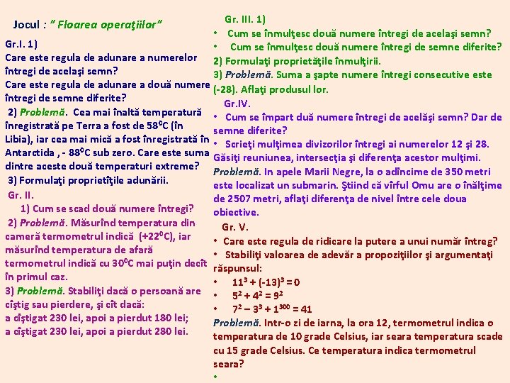 Proiect Didactic Numere Ntregi Clasa A Via Bblu