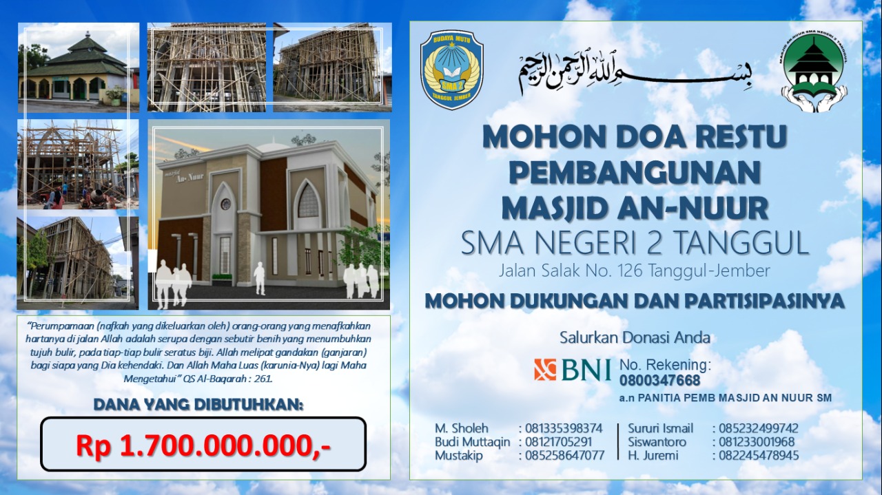 Banner pendanaan pembangunan masjid free download desain contoh . Mohon Doa Restu Dan Partisipasi Pembangunan Masjid An Nuur Smadata