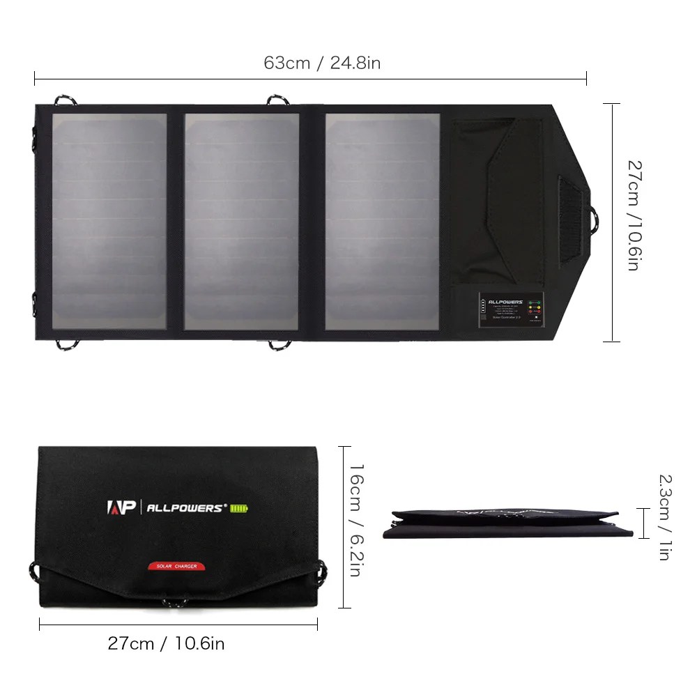 ALLPOWERS 21W 5V Portable Solar Charger for Phone - Specifications and Review ALLPOWERS 21W 5V Portable Solar Charger for Phone - Specifications and Review