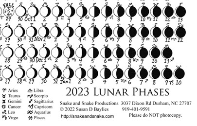 the lunar phase card