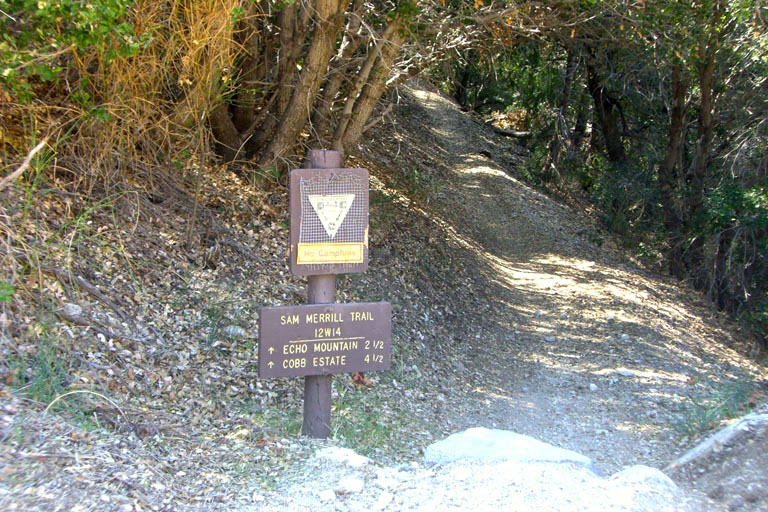 Upper Sam Merrill Trail sign
