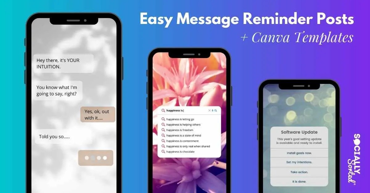 Efeito pixelização com canva, veja como criar no seu design. Easy Message Reminder Posts For Instagram 10 Canva Templates Socially Sorted