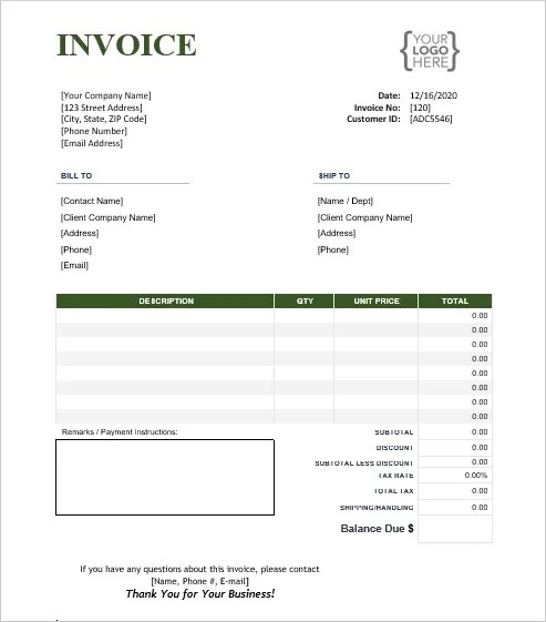 best invoice templates in word for free download software accountant