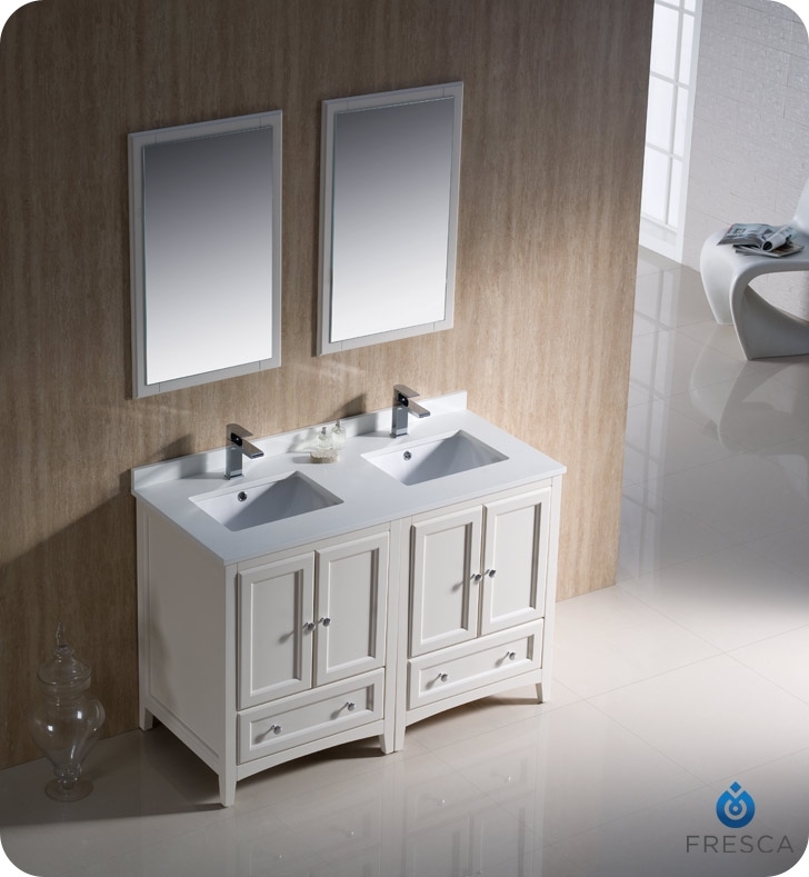 Choose from a wide selection of great styles and finishes. fresca fvn20 2424aw oxford 48 traditional double sink bathroom vanity in antique white faucets mosaic kitchen supplies bathroom supplies and