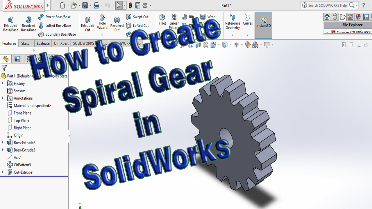 How to Create Gear 3D Model SolidWorks Excercises for Beginners