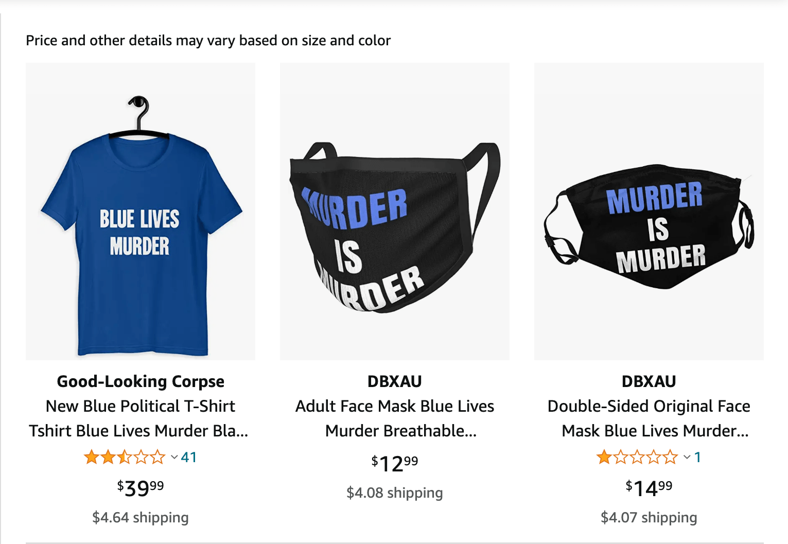 amazon blue lives murder t shirt