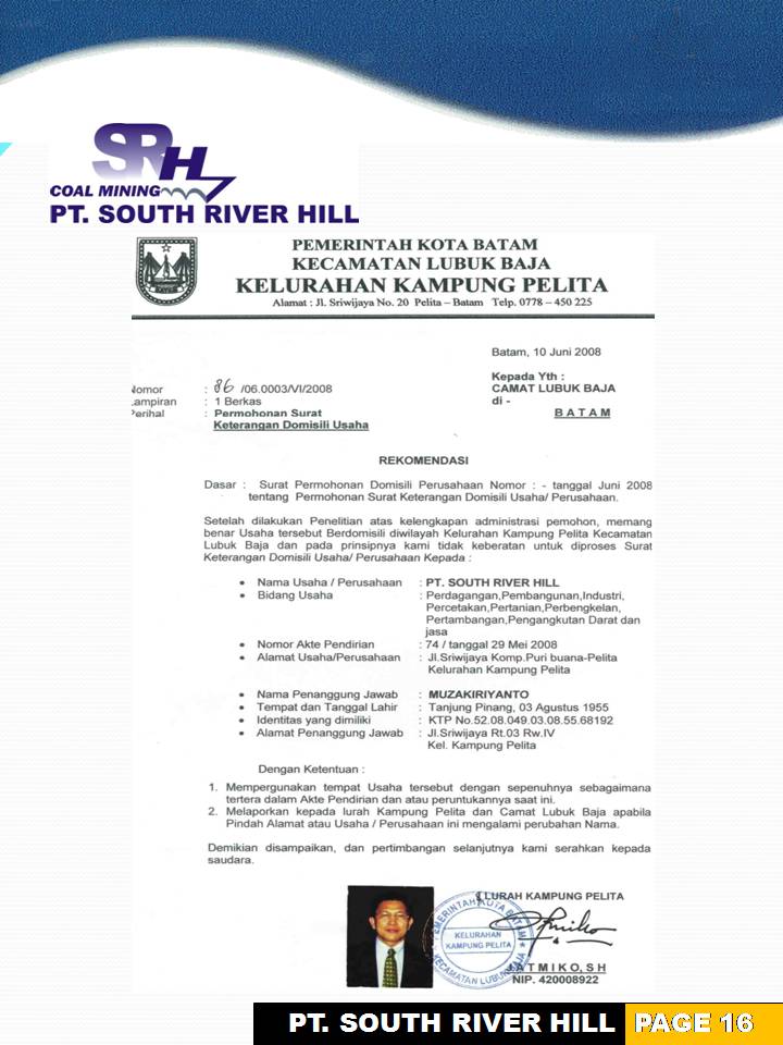 Lengkapi berkas usaha anda dengan memiliki surat keterangan domisili perusahaan. 0 8 Company Profile Pt South River Hill
