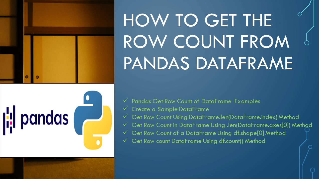 Pandas Get The Row Count From Dataframe Sparkbyexamples