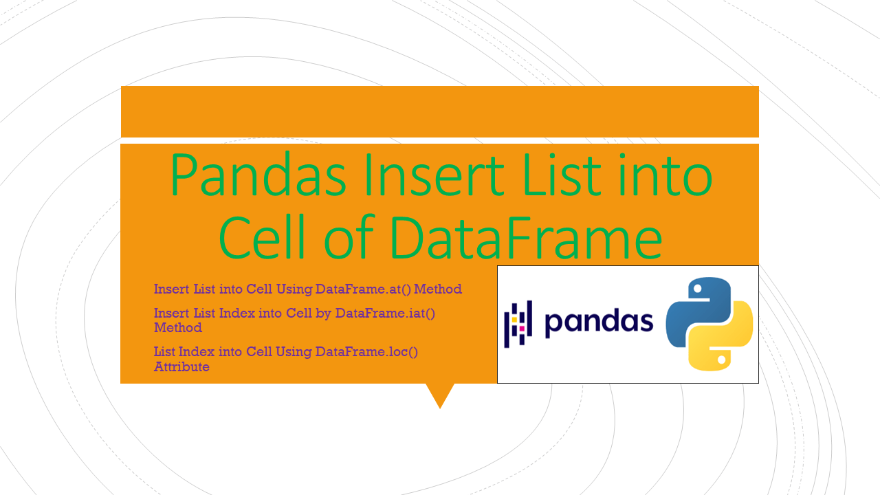 Pandas Insert List Into Cell Of Dataframe Sparkbyexamples