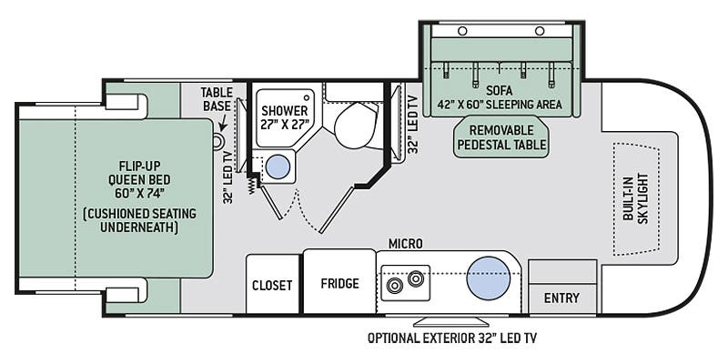 The 4 separate lines all carry the chateau name, but create a wide variety of floor plans, power plants, towing capacities and much more. Full Specs for 2018 Thor Motor Coach Compass 24TX RVs | RVUSA.com