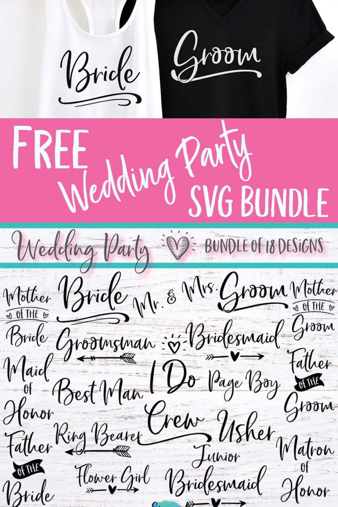 Select the svg file and modify its size, color, orientation, opacity, etc. Wedding Party Free Svg Bundle Special Heart Studio