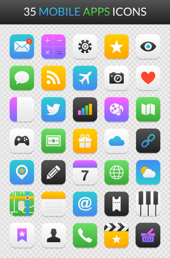 By default, the apple iphone, ipad air all use an operating system called ios. Freebie Mobile App Icon Set For Illustrator Photoshop