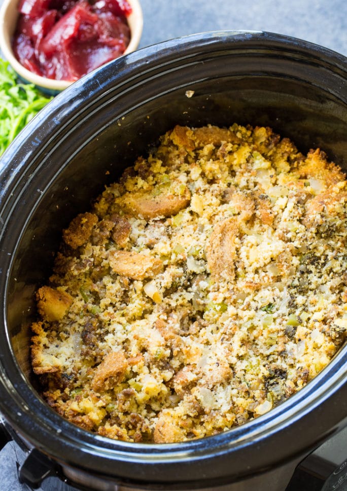 Mashed potatoes and dressing/stuffing are as essential to your thanksgiving meal as the turkey. Slow Cooker Sausage Cornbread Dressing Spicy Southern Kitchen