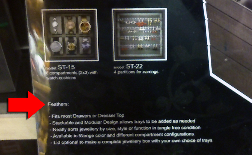 Stackable jewelry box with lots of great feathers