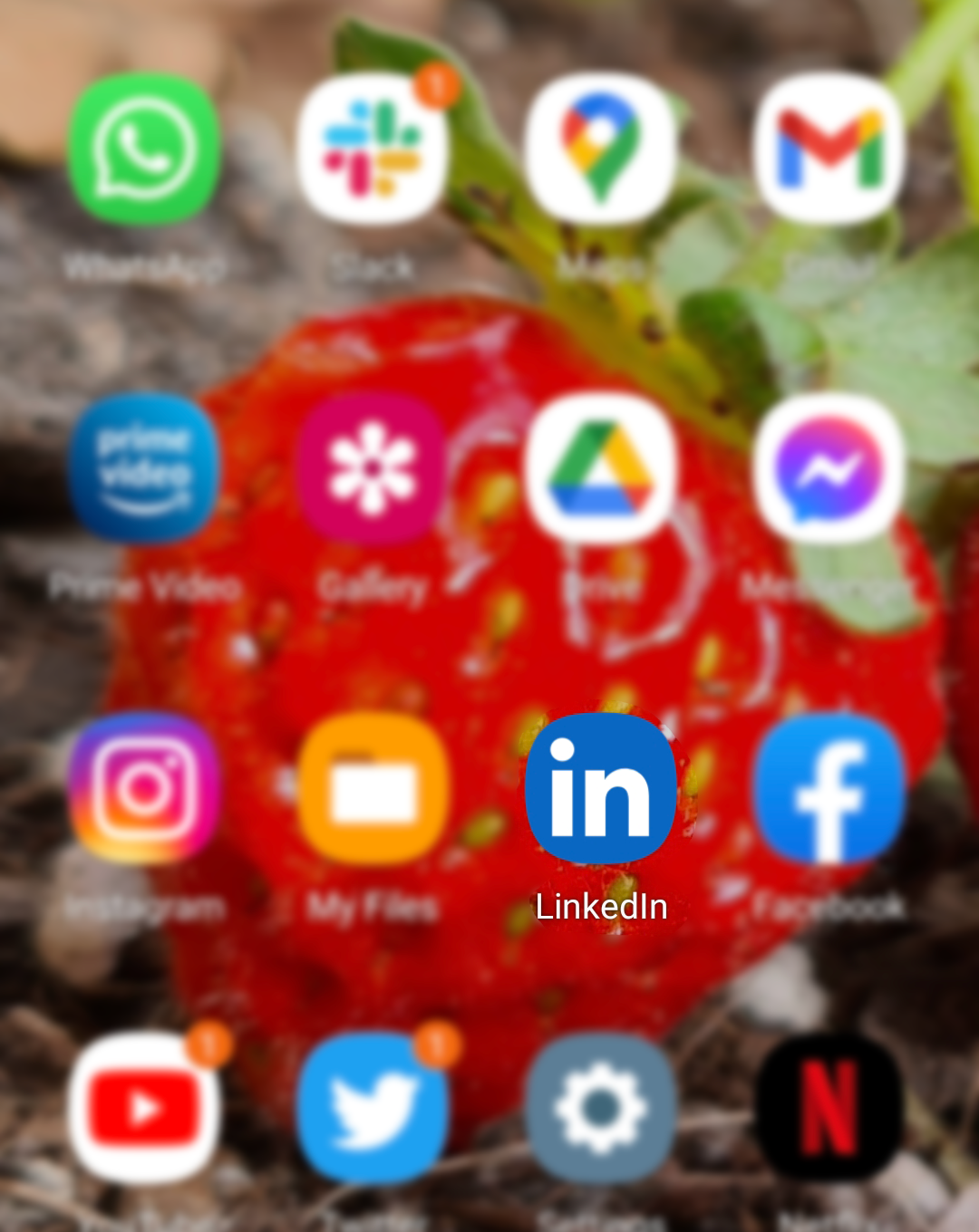 Linkedin icon on phone screen