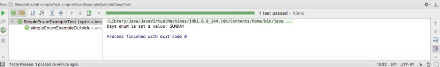 SImple Java Enum Test Output