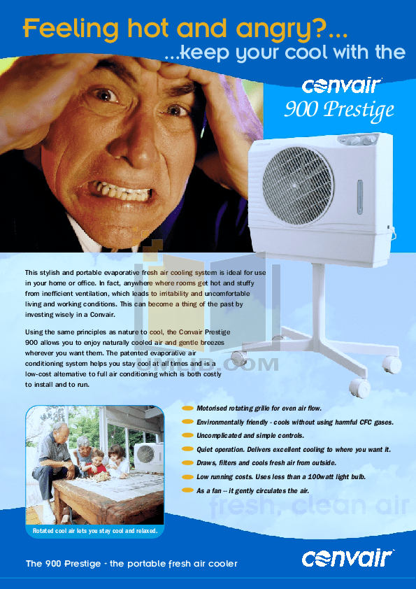 Best air cooler i've ever used. Pdf Manual For Convair Air Conditioner Prestige 900