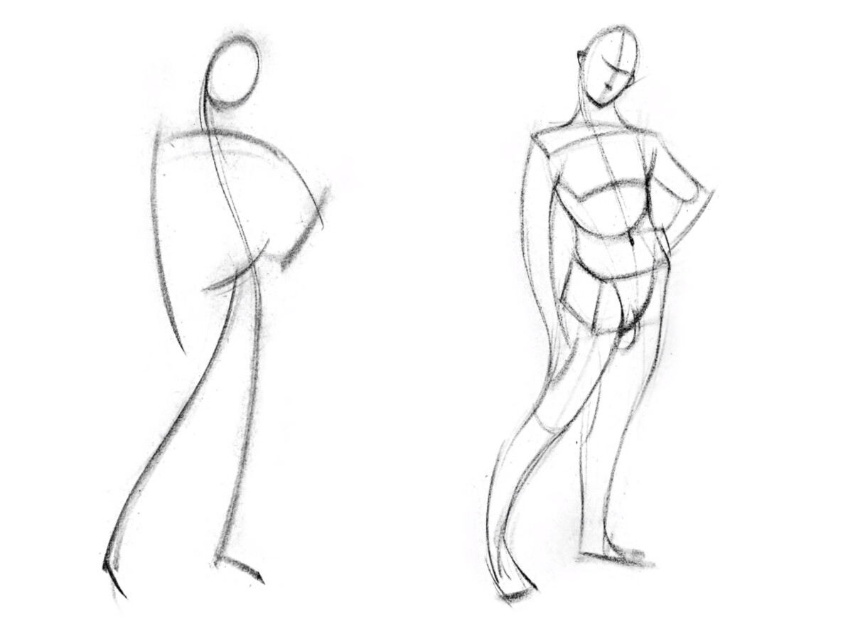 как рисовать парные позы