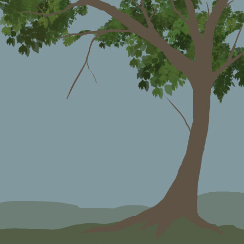 как нарисовать листву в саи