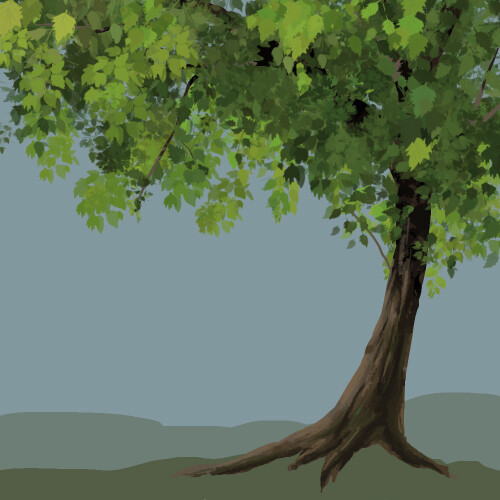 как нарисовать листву в саи