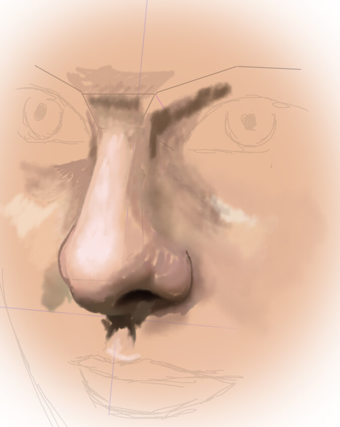 как рисовать нос