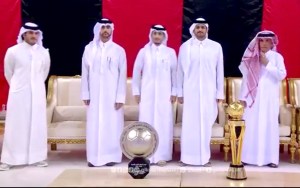 الريان يحتفل بالتتويج بلقبي دوري أبطال الخليج للأندية وكأس QSL
