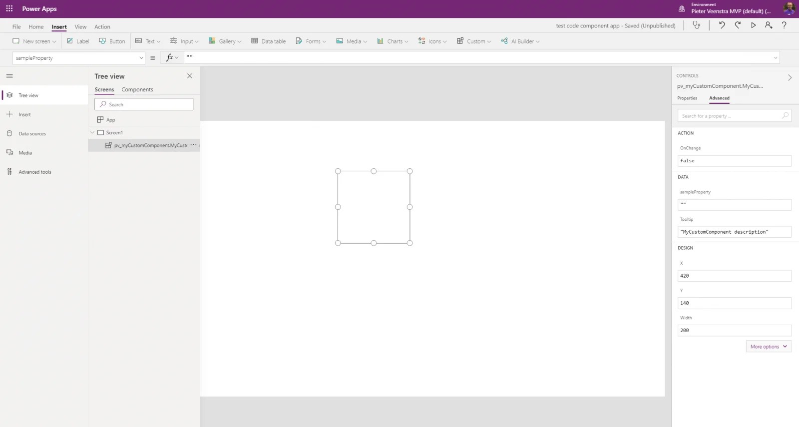 Component with code
