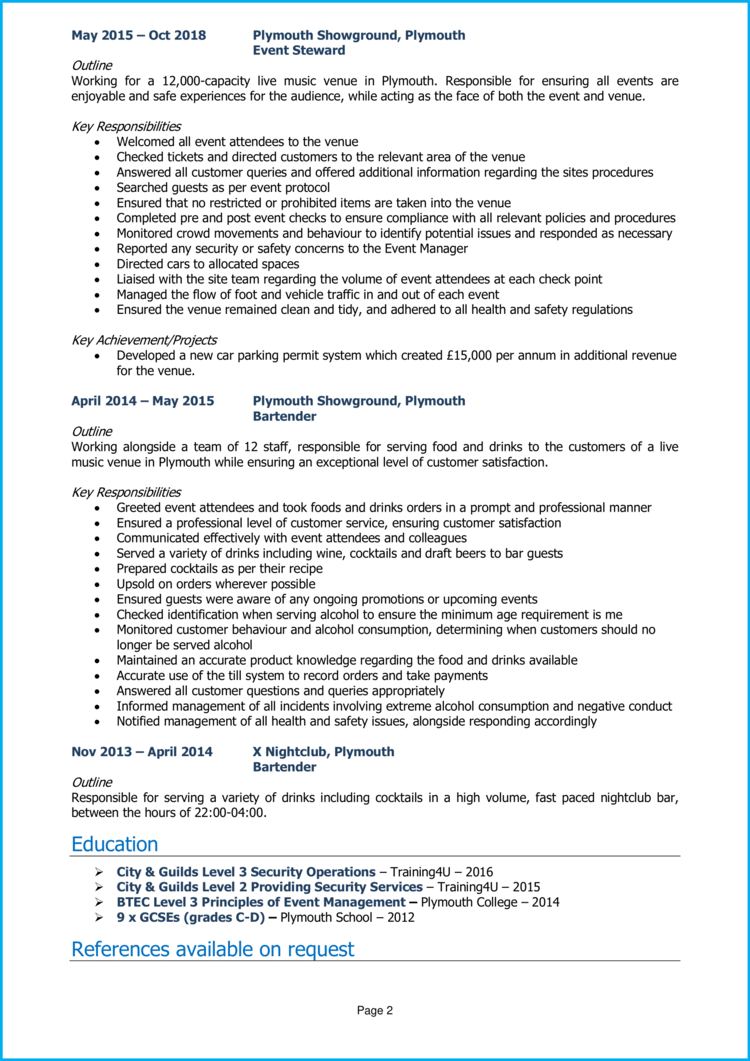 Customer service steward cv example. Event Steward Cv Example Guide Get Hired