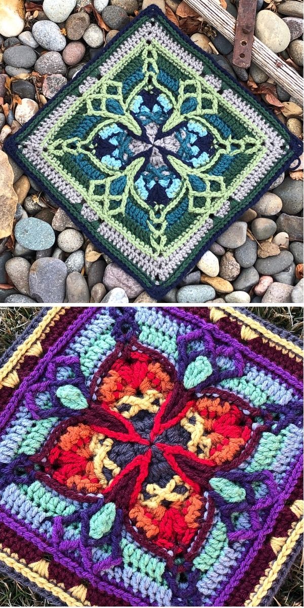 Stained glass crochet projects are wonderful stash busters. Stained Glass Crochet Squares Ideas Styles Idea