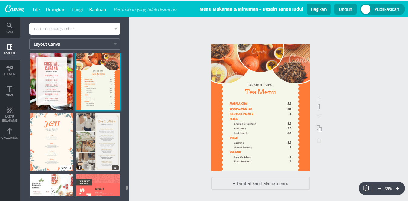 Buat Desain Menu Makanan Sehat yang Bermanfaat - Canva