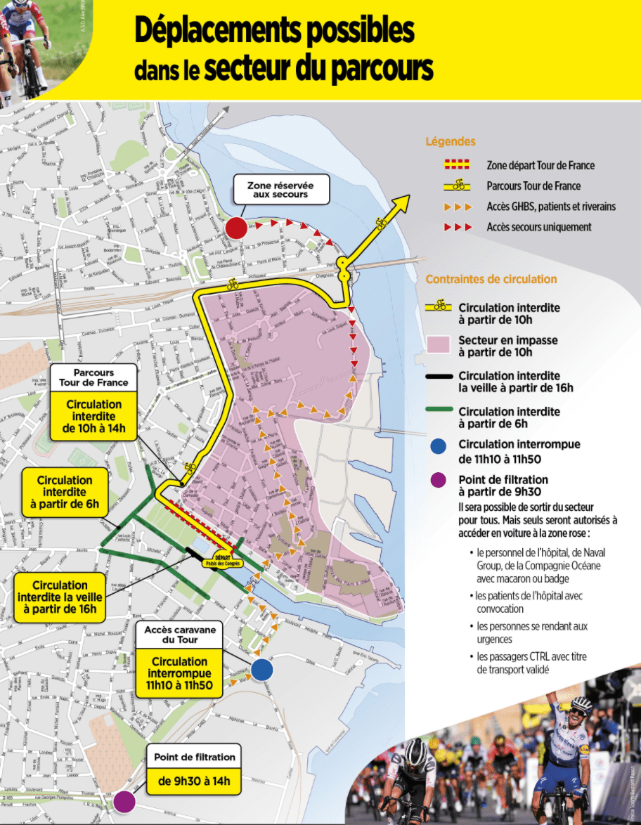 It was another day on the tour de france that was marred by terrible crashes and in our podcast from stage three richard moore, kate wagner and françois . Cartes Tour De France Ou Stationner Et Comment Circuler A Lorient Pour Le Depart De L Etape Actu Morbihan