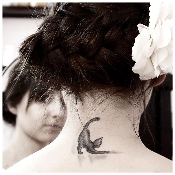 116 Minimalistic Cat Tattoos For Cat Lovers | Bored Panda 605_x_605_jpg
