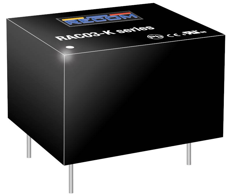 This handicap door operator system operates in both automatic and manual modes,in manual mode, door opens with very little pressure and closes slowly providing easy operation for handicapped or pedestrians RS stocks RAC03-K encapsulated 3W power converters from Recom