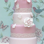 Pink wedding cake