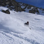 Powder snowboarding