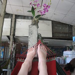 Taking a break on ride to Mekong