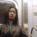 contemplative subway rider