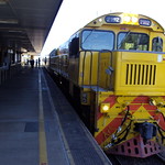 Inlander sleeper train ready to depart Townsville for Mt Isa.