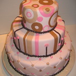 Pink & Brown Fondant Cake
