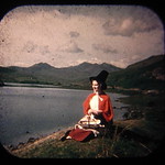 Welsh lady relaxing by the water