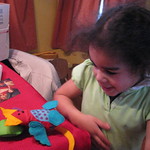 Eva Playing With her Klutz Kit