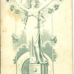 Art Nouveau reverse of a Hungarian vintage photo, around 1907