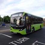 Lime Green MMC 36615 YX16 OKT heads off on its next run on route 336, 22nd May 2017.