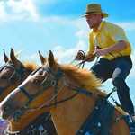 First Known Belgian Draft Horse Race in the United State -- Amish Heritage Center -- Chesterville, IL