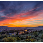burning sky over Tuscany