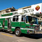 2016 Pierce Quantum - Fitchburg Fire Department. WI, Quantum 100' Heavy-Duty Platform, Actual Overall Height 12' 8.5" Engine Detroit Diesel DD13, Horsepower 525 hp, Foam System Husky&reg; 3, Pump Pierce PUC Pump GPM 1500 GPM, Tank Size 400 gallons