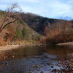 Looking Downstream on Buffalo River to Steel Creek Bluff - Northwest Arkansas