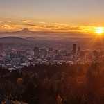 Sunrise over Portland.